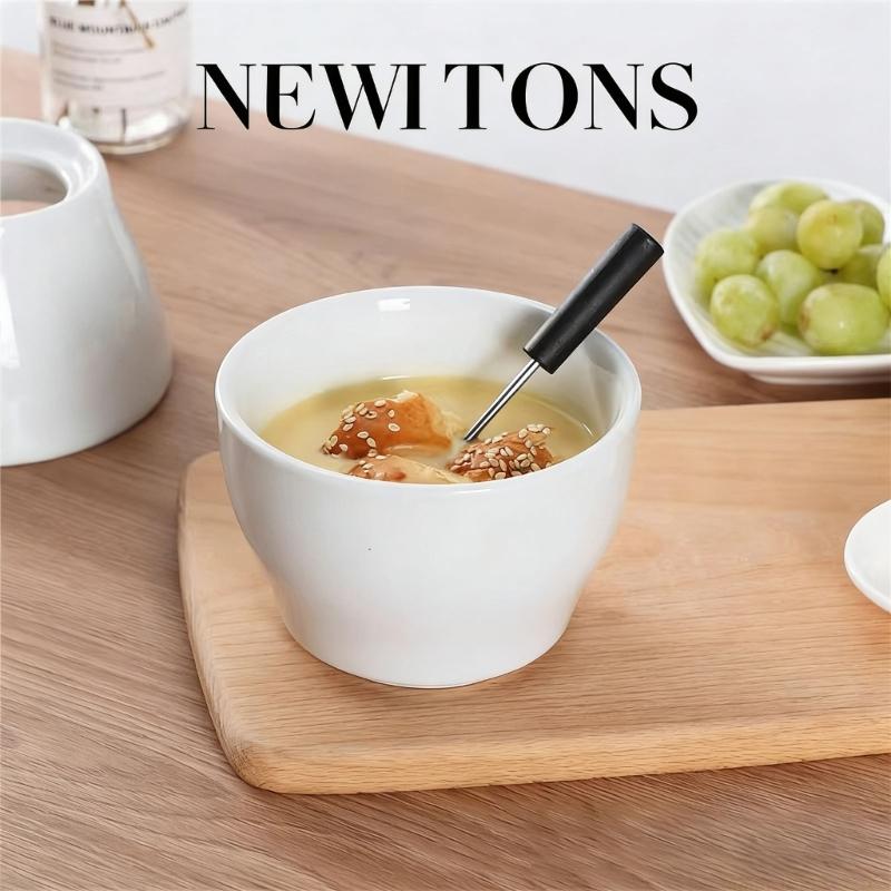 Fondue Pot Ceramic - QX2E เครื่องทำฟองดูขนมหวานเซรามิกสีขาวเหมาะสำหรับคุกกี้ผลไม้ Marshmallows