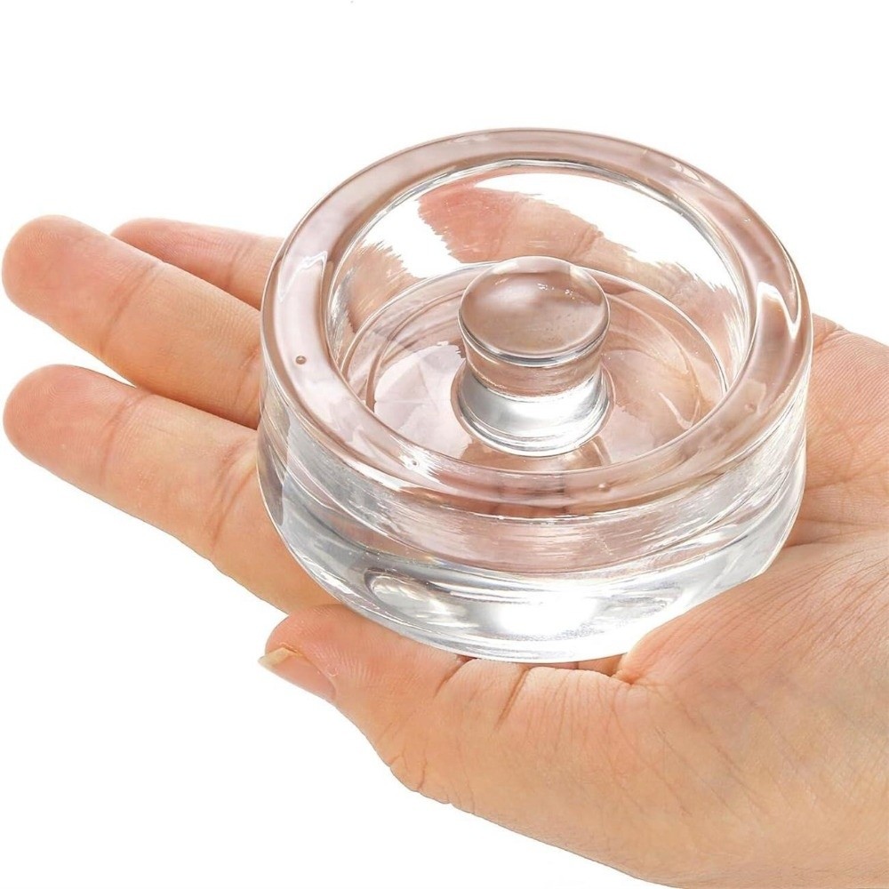 Fermentation Crock - น้ำหนักแก้วใสสำหรับการหมักพร้อมที่จับ 1 ชิ้น สำหรับขวดปากกว้าง ฝาปิด ขวดเก็บอาหารในครัว