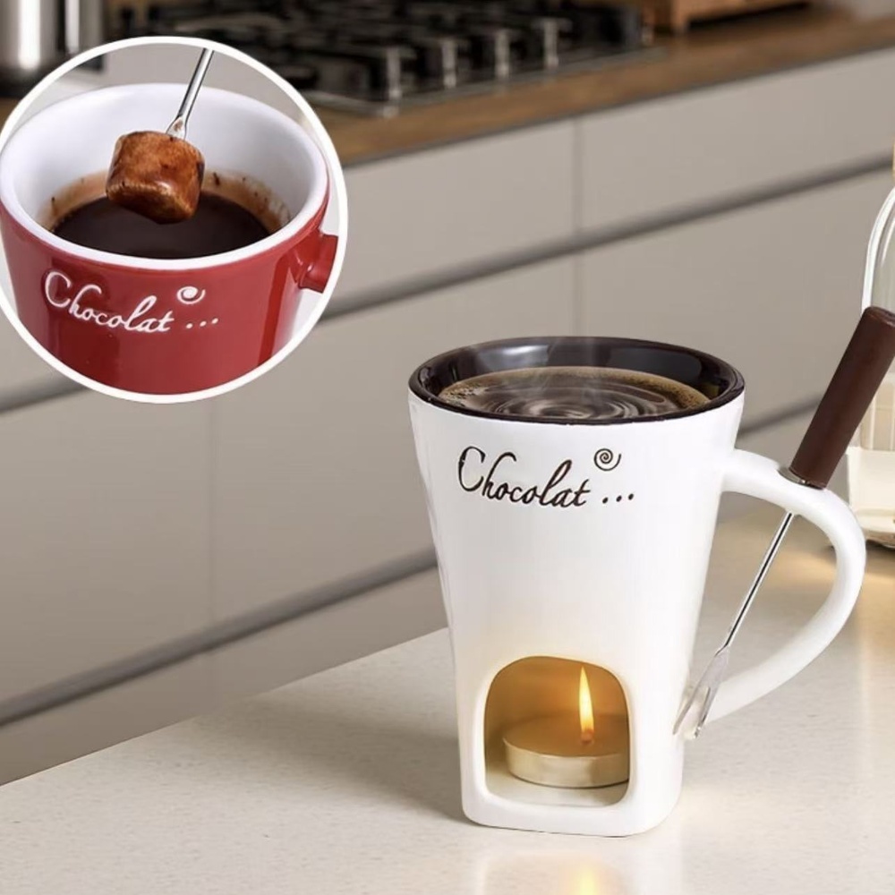 แก้วเซรามิกสำหรับช็อกโกแลตฟองด - Fondue Pot Ceramic บทวิจารณ์และราคา