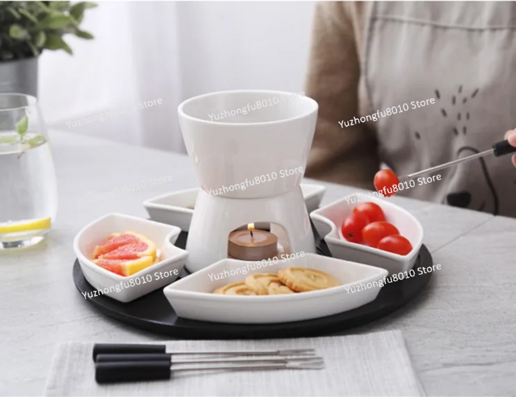 ชุดหม้อเซรามิกเคลือบสีขาวสำหรั - Fondue Pot Ceramic บทวิจารณ์และราคา
