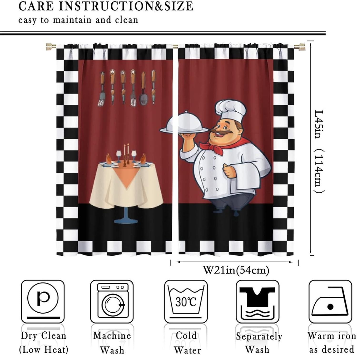 ผ้าม่านครัวลายการ์ตูนเชฟอ้วน ล - Home Cooking Youtube บทวิจารณ์และราคา