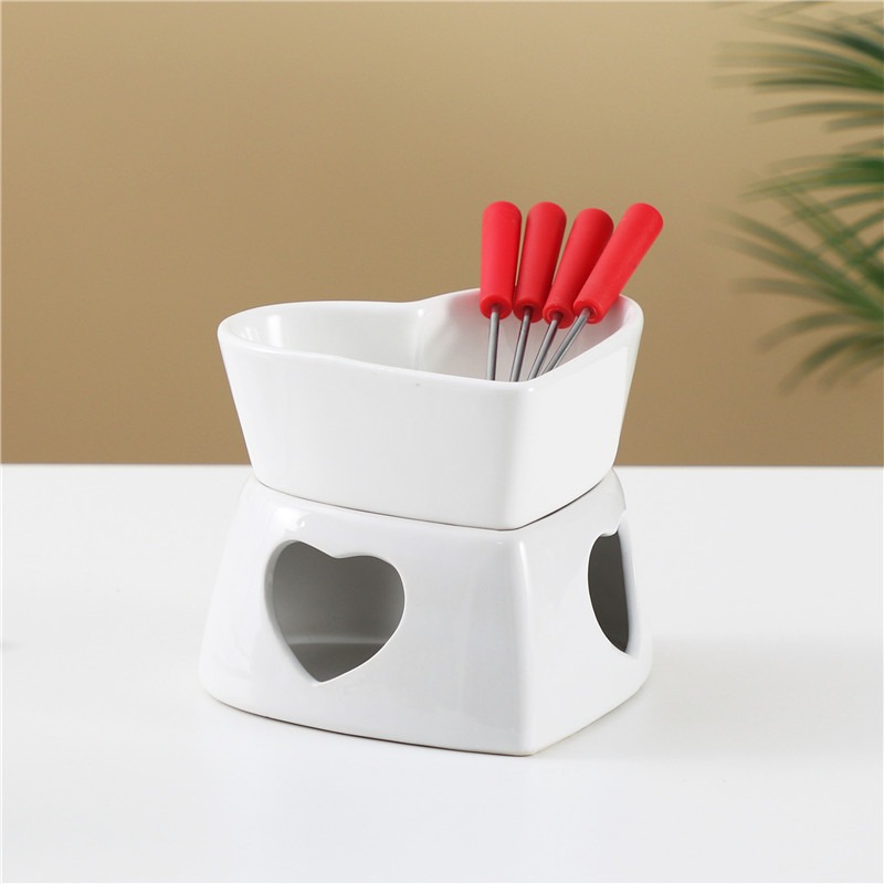 ชุดหม้อฟองดูเซรามิครูปหัวใจขนา - Fondue Pot Ceramic บทวิจารณ์และราคา