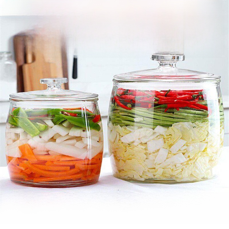 โถแก้วหนาพิเศษสำหรับกิมจิ พร้อ - Fermentation Crock บทวิจารณ์และราคา